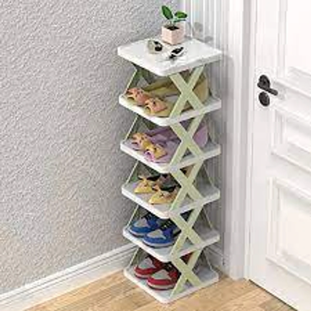 6 Line Multi-Layer Book and Shoe Rack