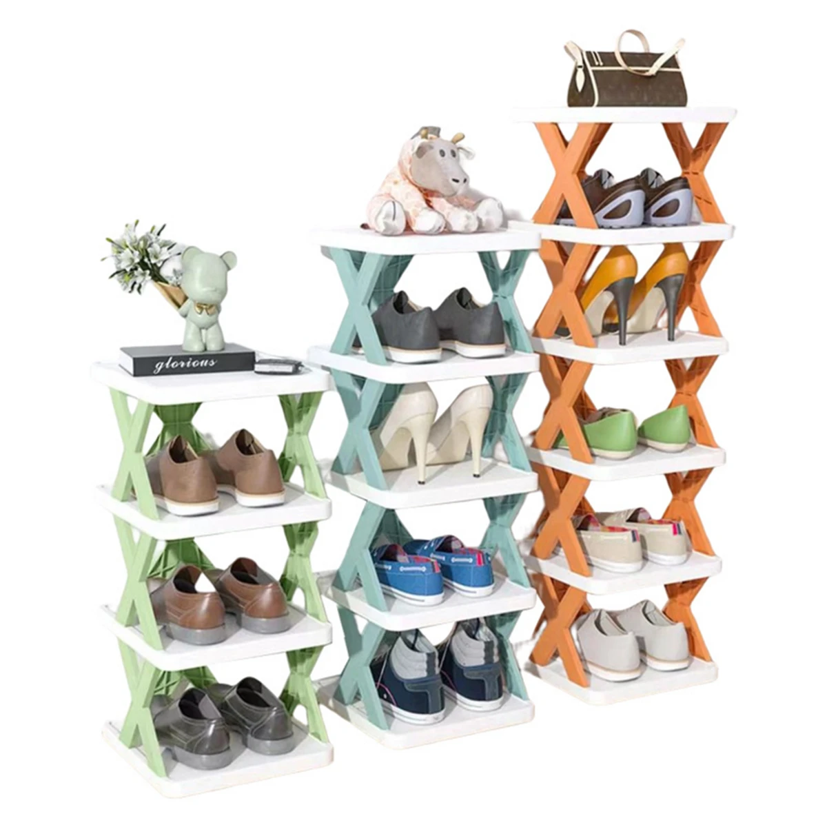 6 Line Multi-Layer Book and Shoe Rack