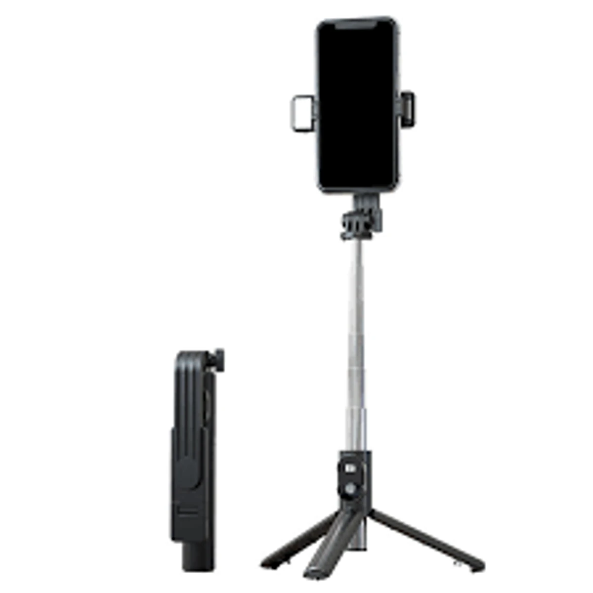 Bluetooth Remote Control Selfie Stick With Light (Black)