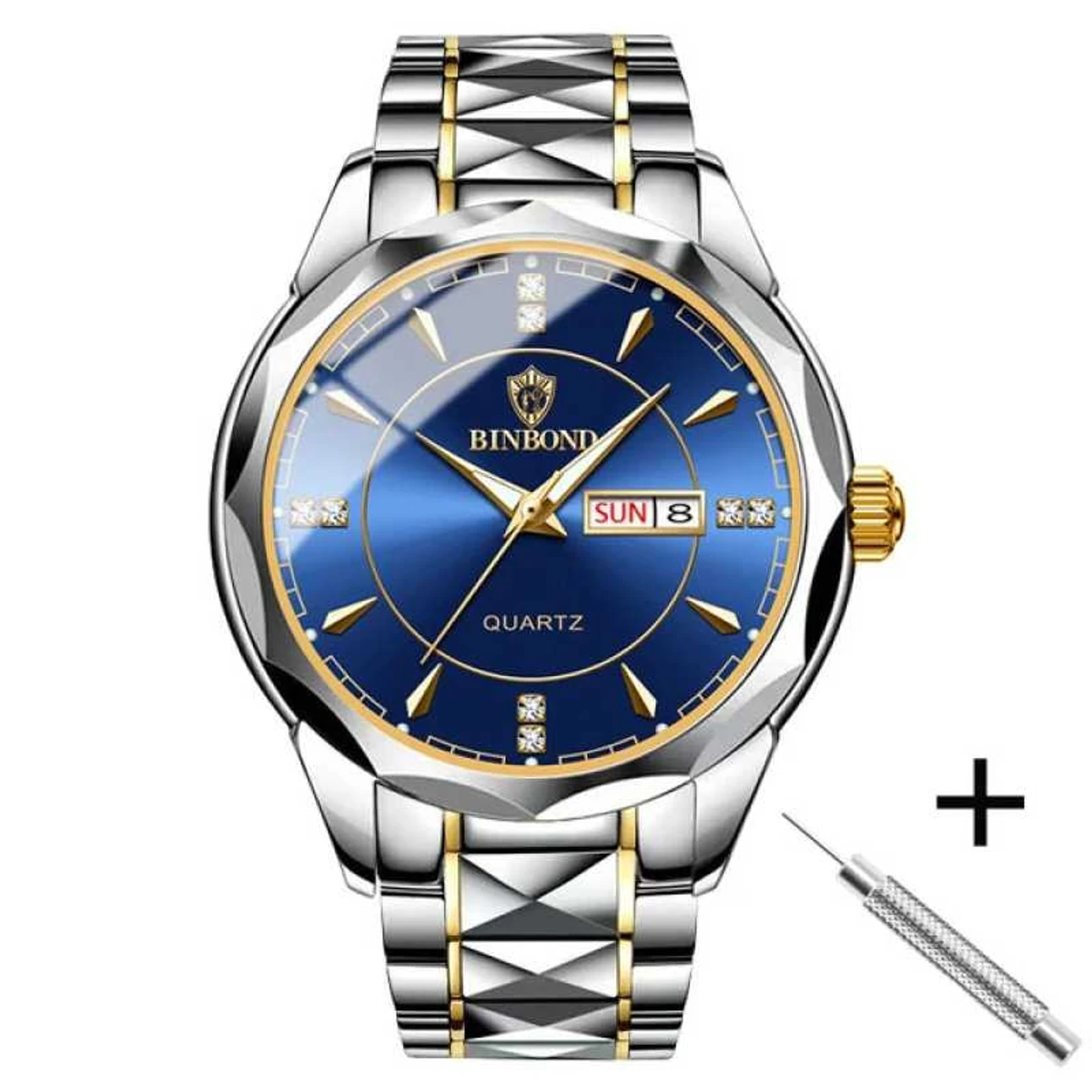 BINBOND New style Fashion Men's Watch Waterproof Watch for Men Tungsten Steel Calendar Quartz Watch-3137