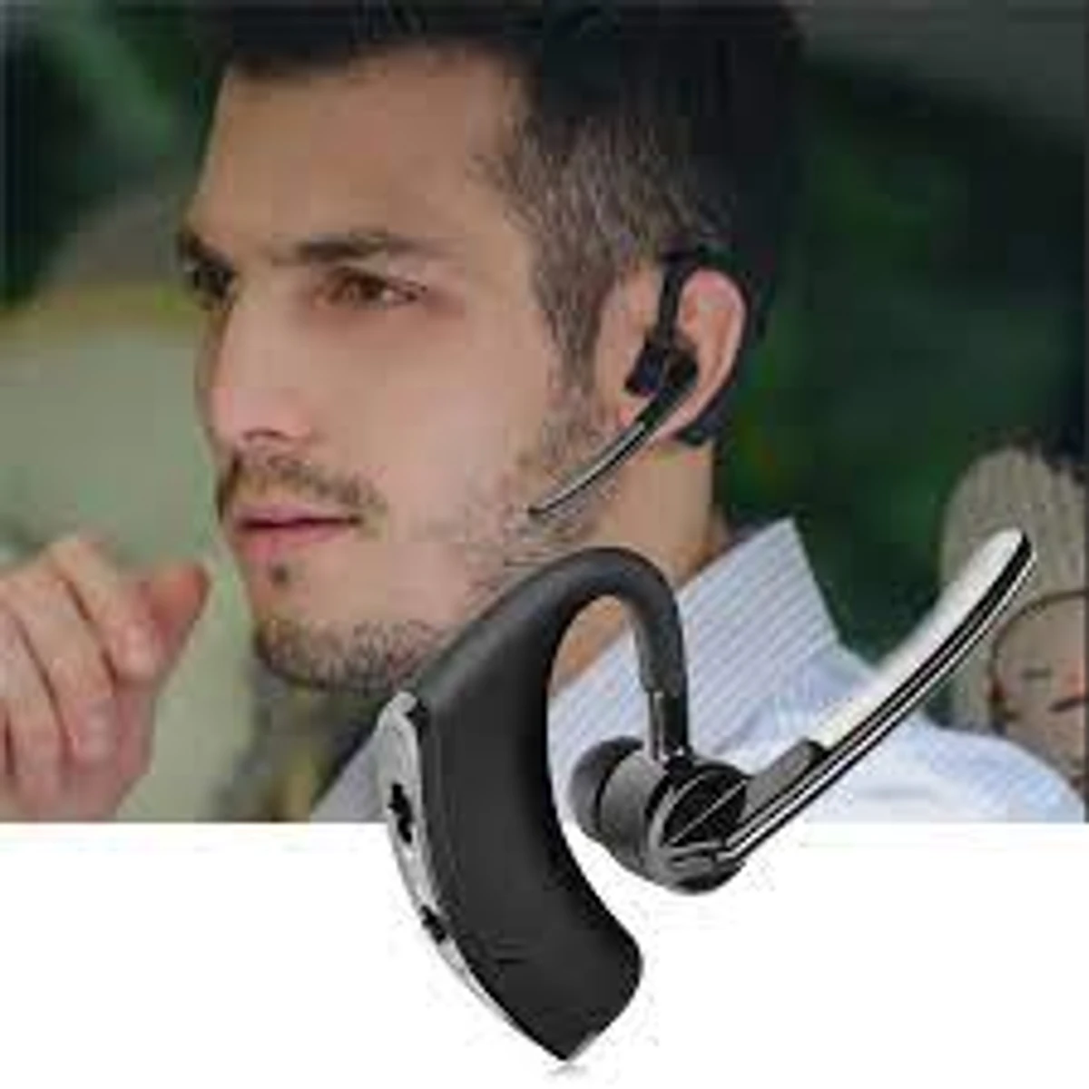 V8 Business Bluetooth Headset HD Call 3D Stereo Bass Handsfree Sport Wireless Headphones - Earphone