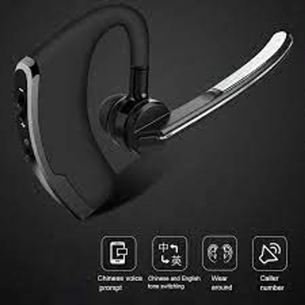 V8 Business Bluetooth Headset HD Call 3D Stereo Bass Handsfree Sport Wireless Headphones - Earphone