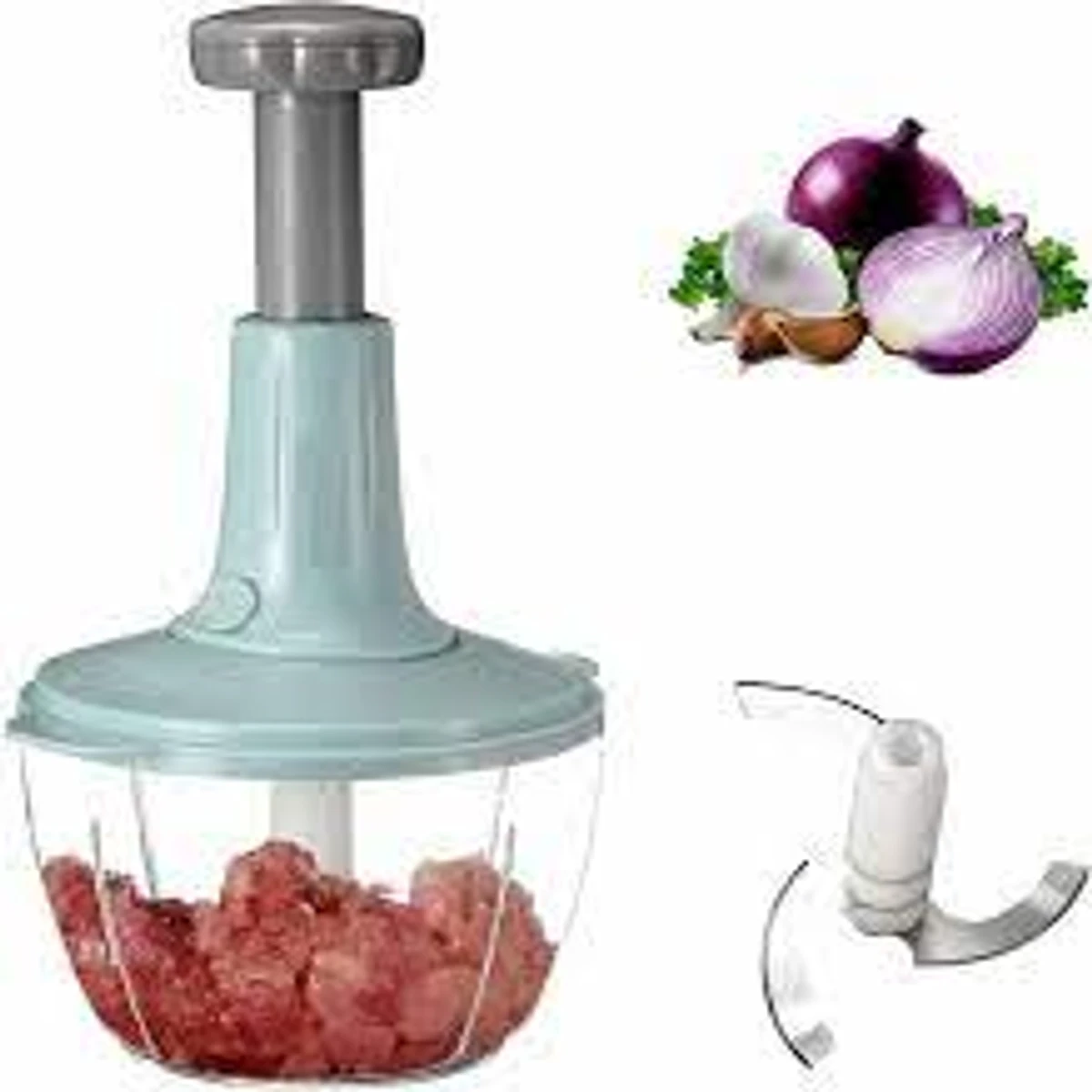 Manual Hand Push Chopper/multifunctional Hand Pat Chopper And Mixer/press Cutter Vegetable Meat Grinder 1.5 Liter ( Random Color)