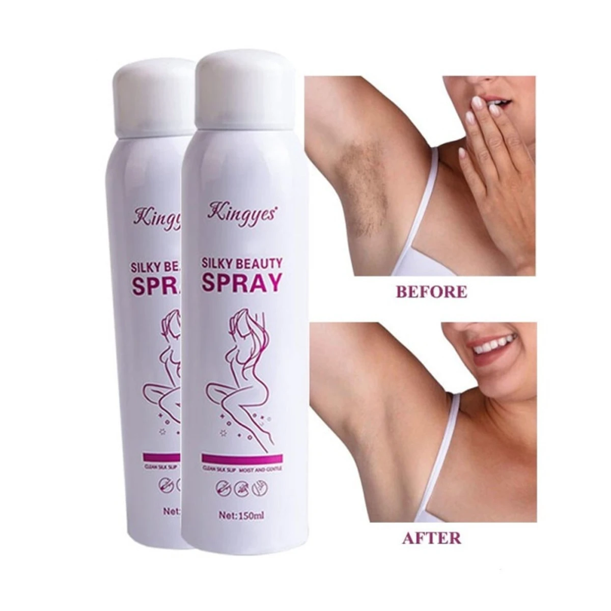 Hair Removal silky beauty Spray for Men and Women Skin Care (2pcs) ২ পিস অর্ডার করলে ডেলিভারি চার্জ ফ্রি