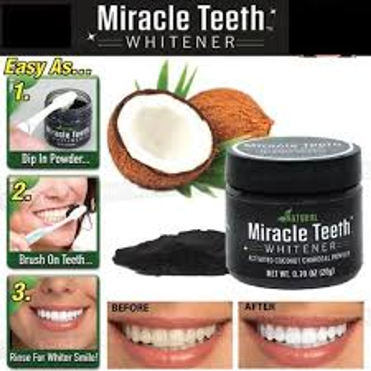 Miracle teeth whitener