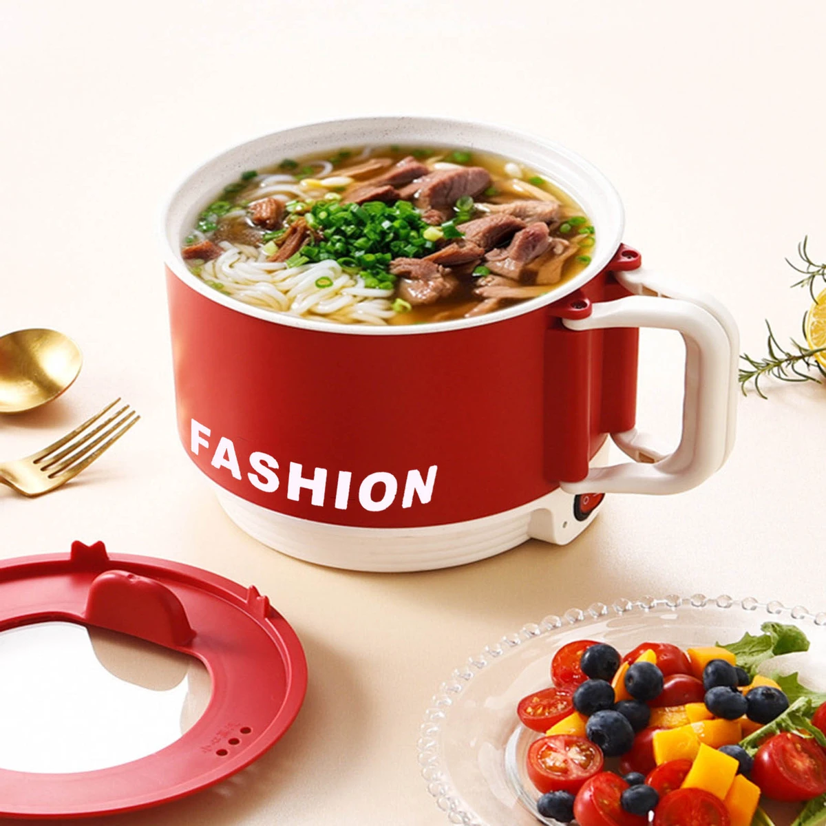 Mini Multi-Functional Double Layer Electric Cooking Pot- Malticolour- 1.8L - JNJ1010